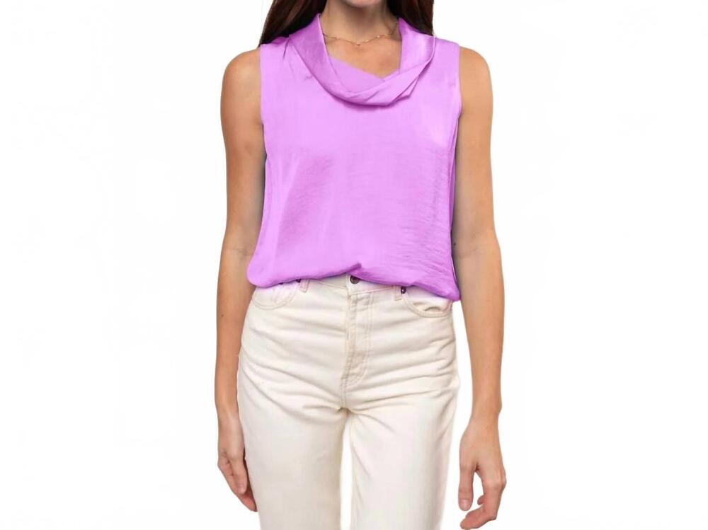 NEW NAKED ZEBRA soft waves lily sleeveless top in vibrant lavender